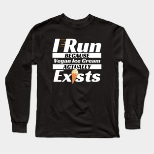 Vegan Ice Cream Loving Runner Long Sleeve T-Shirt